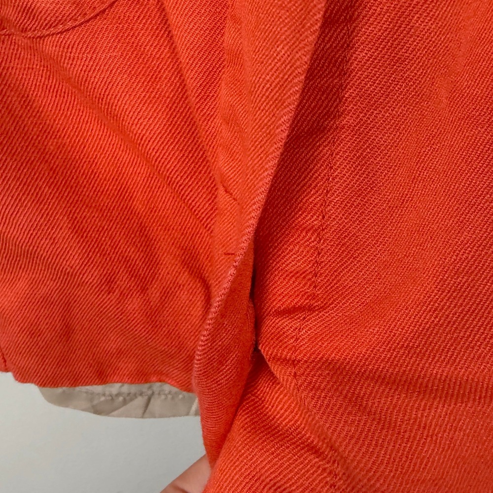 J. Crew Factory Orange Linen Blend Button Front Skirt Casual Preppy Size 6 - Picture 5 of 7